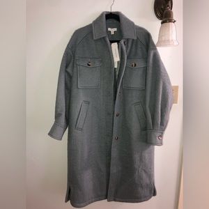 TopShop from Nordstrom, long trench coat in a light blue, tags on